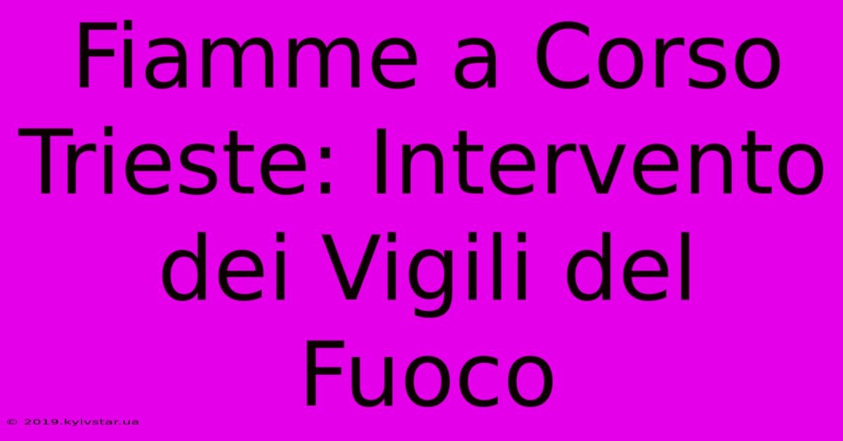 Fiamme A Corso Trieste: Intervento Dei Vigili Del Fuoco