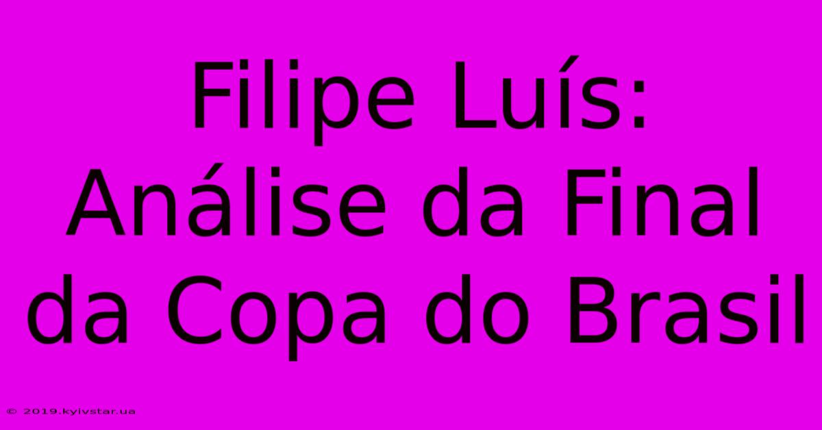 Filipe Luís: Análise Da Final Da Copa Do Brasil