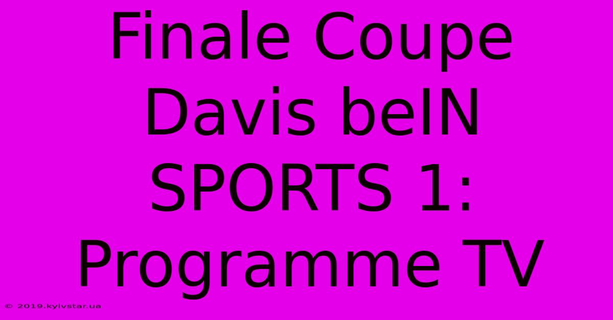 Finale Coupe Davis BeIN SPORTS 1: Programme TV