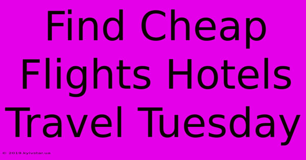 Find Cheap Flights Hotels Travel Tuesday