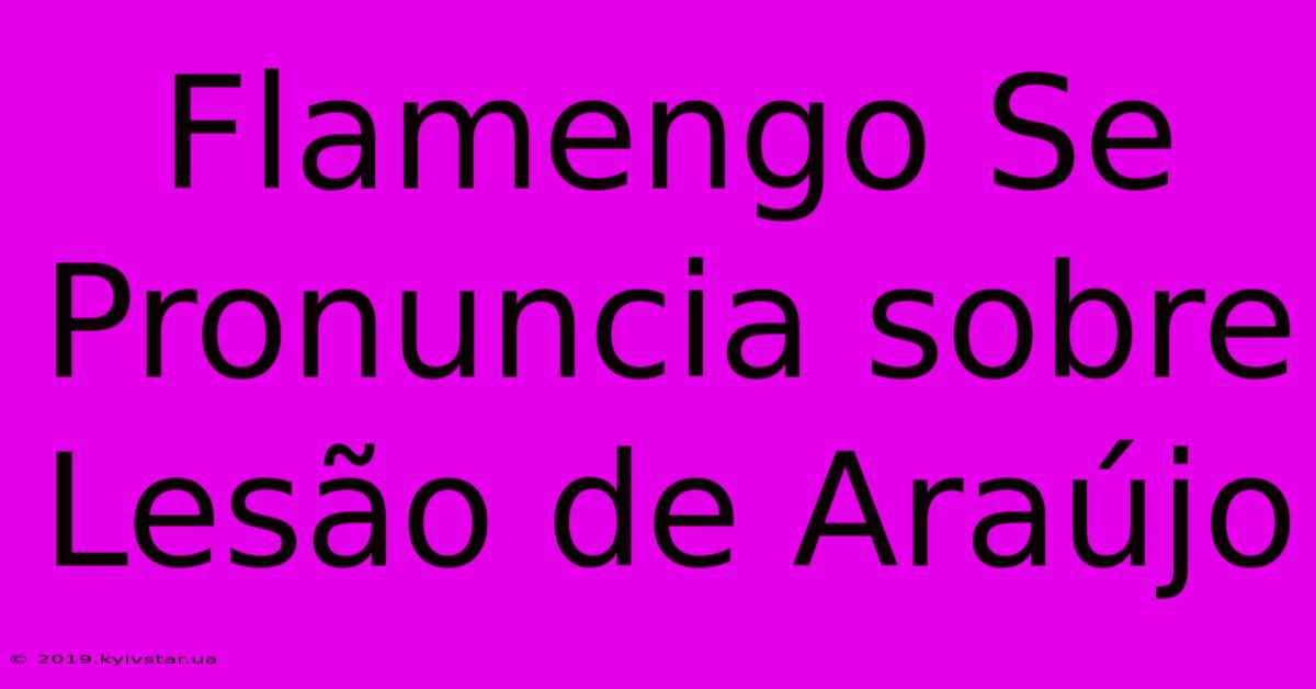 Flamengo Se Pronuncia Sobre Lesão De Araújo