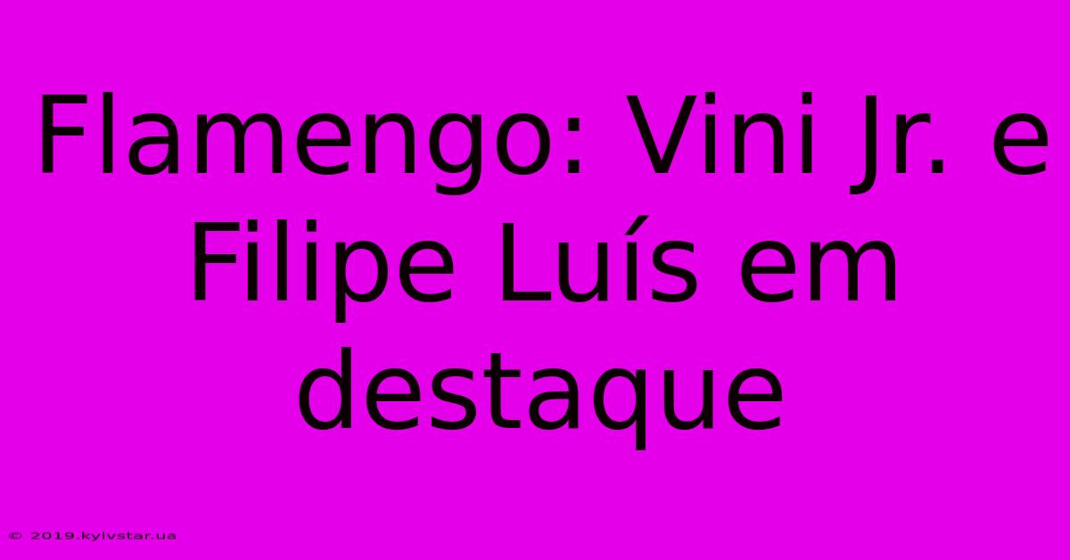 Flamengo: Vini Jr. E Filipe Luís Em Destaque