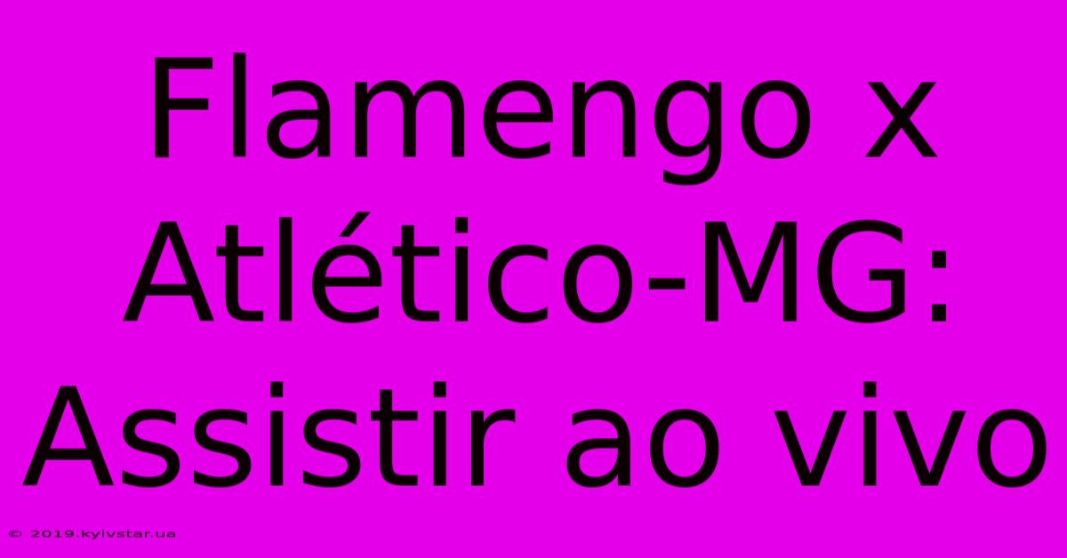 Flamengo X Atlético-MG: Assistir Ao Vivo