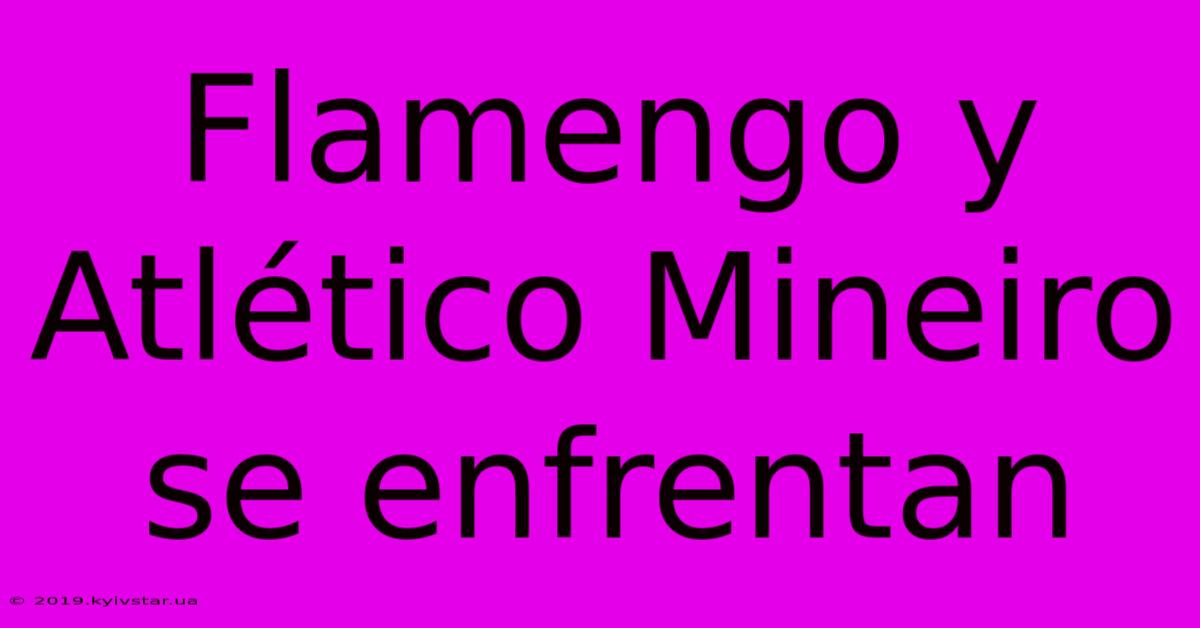 Flamengo Y Atlético Mineiro Se Enfrentan 