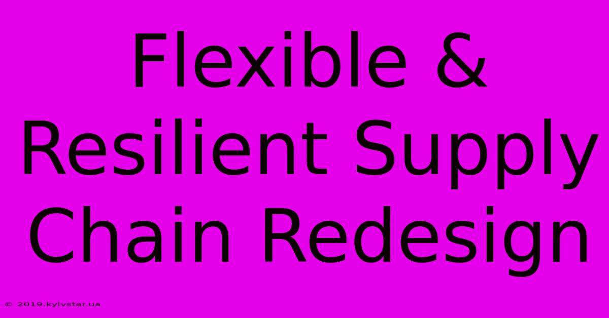 Flexible & Resilient Supply Chain Redesign