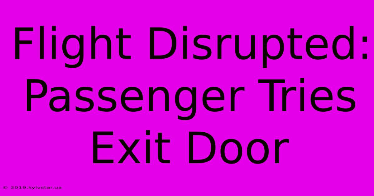 Flight Disrupted: Passenger Tries Exit Door