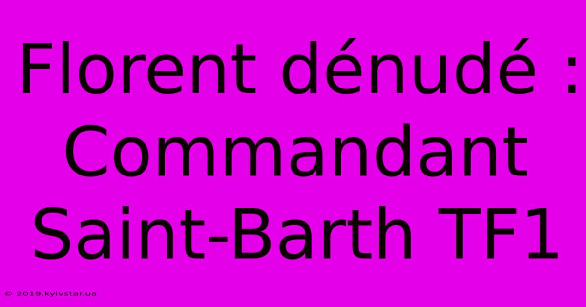 Florent Dénudé : Commandant Saint-Barth TF1