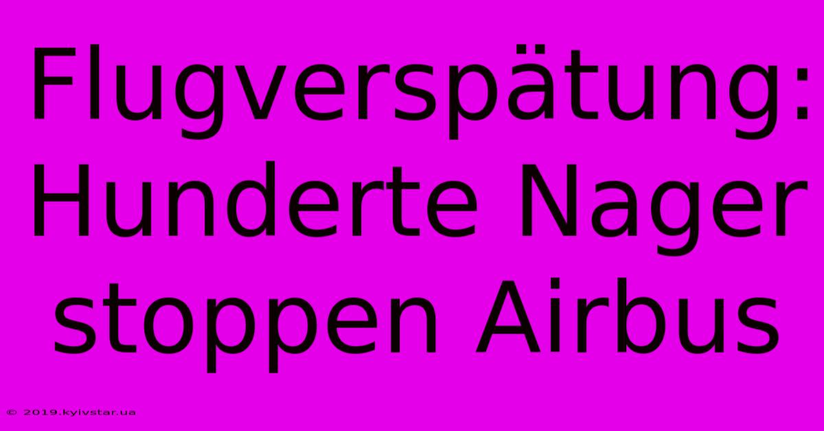 Flugverspätung: Hunderte Nager Stoppen Airbus