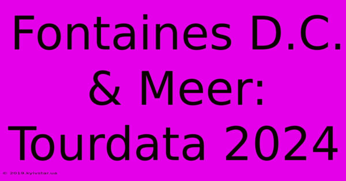 Fontaines D.C. & Meer: Tourdata 2024