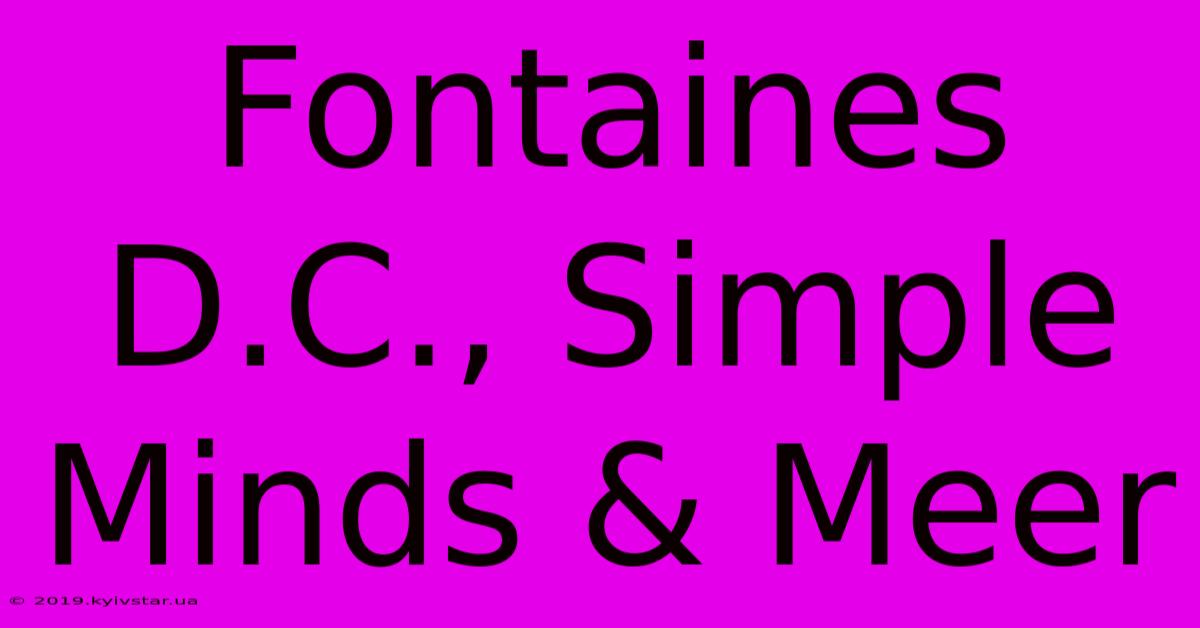 Fontaines D.C., Simple Minds & Meer