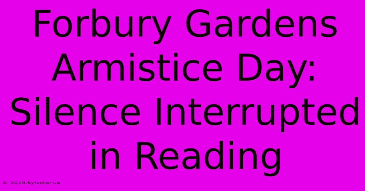 Forbury Gardens Armistice Day:  Silence Interrupted In Reading 