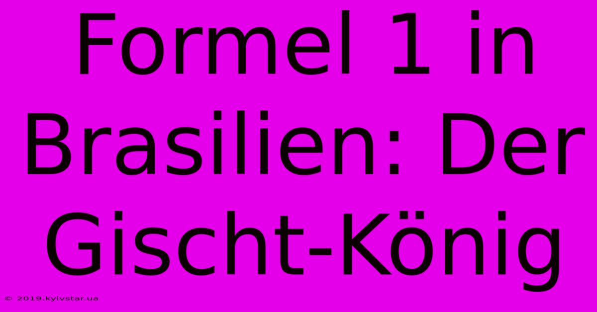 Formel 1 In Brasilien: Der Gischt-König