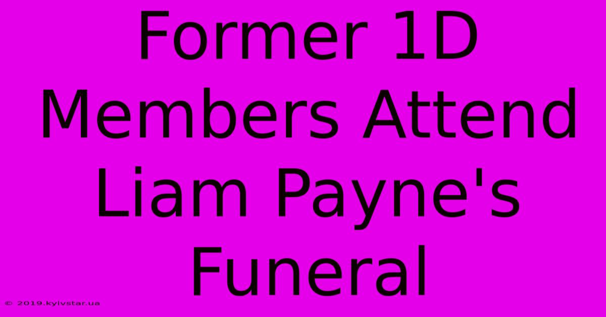 Former 1D Members Attend Liam Payne's Funeral