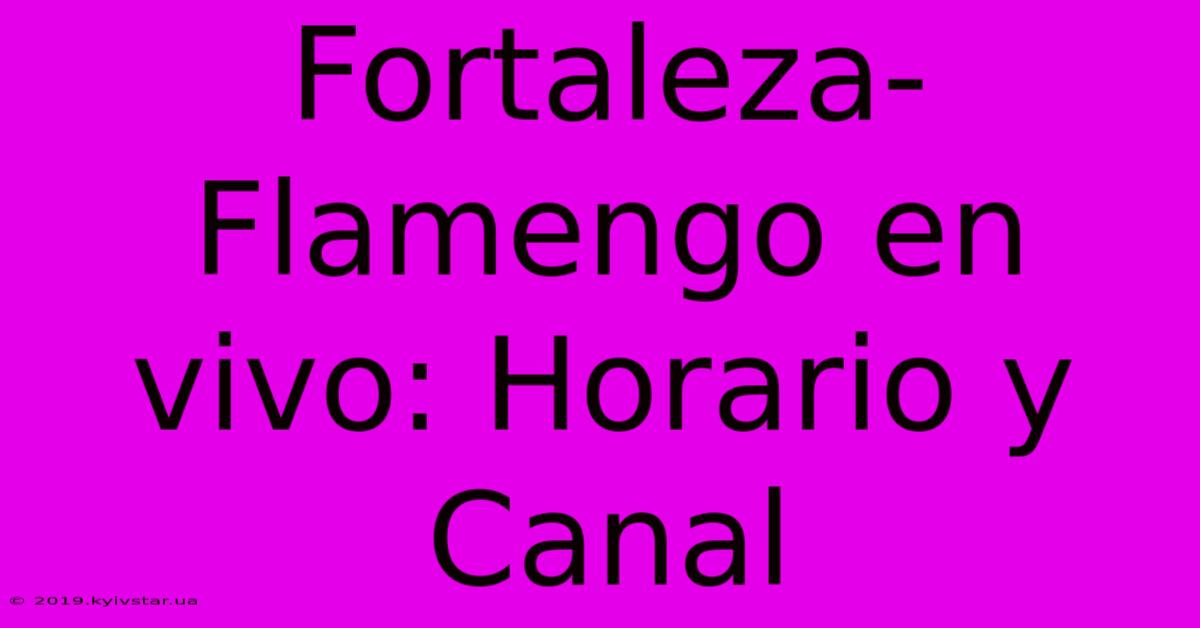 Fortaleza-Flamengo En Vivo: Horario Y Canal