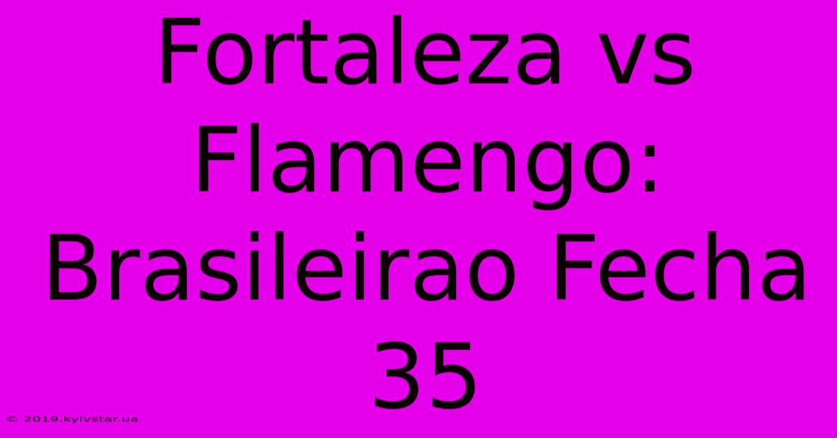 Fortaleza Vs Flamengo: Brasileirao Fecha 35