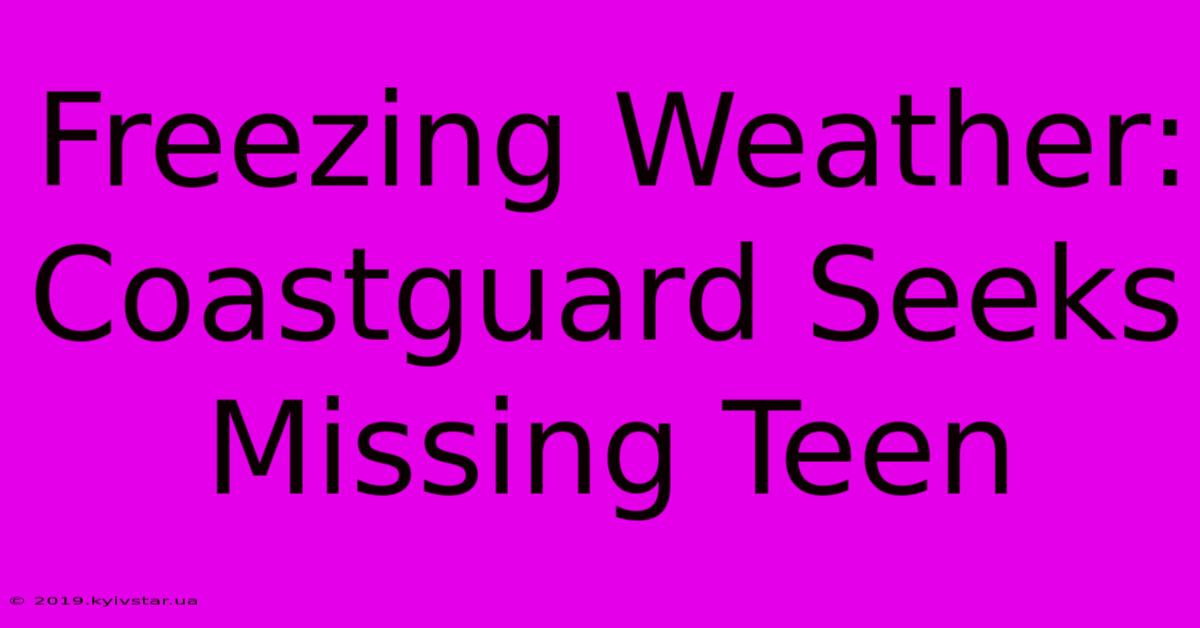 Freezing Weather: Coastguard Seeks Missing Teen