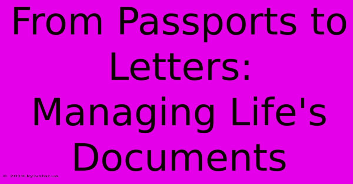 From Passports To Letters: Managing Life's Documents