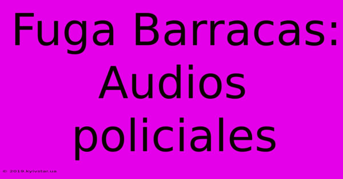 Fuga Barracas: Audios Policiales