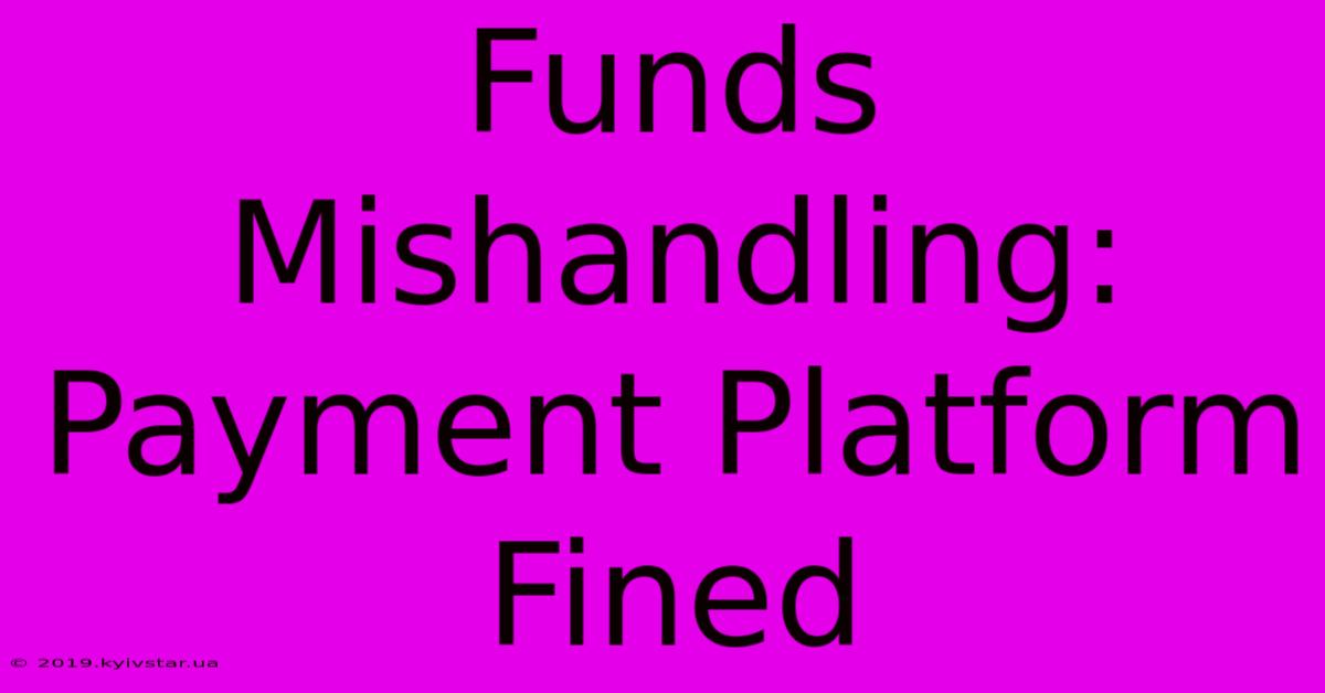 Funds Mishandling: Payment Platform Fined