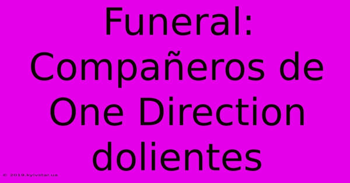 Funeral: Compañeros De One Direction Dolientes