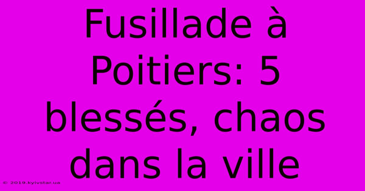 Fusillade À Poitiers: 5 Blessés, Chaos Dans La Ville