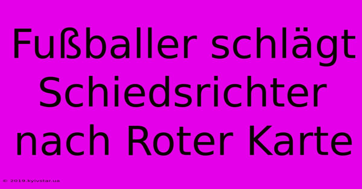 Fußballer Schlägt Schiedsrichter Nach Roter Karte