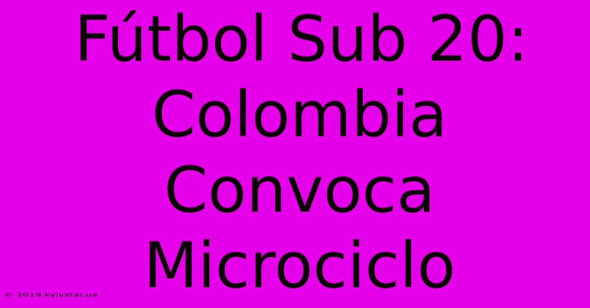 Fútbol Sub 20: Colombia Convoca Microciclo