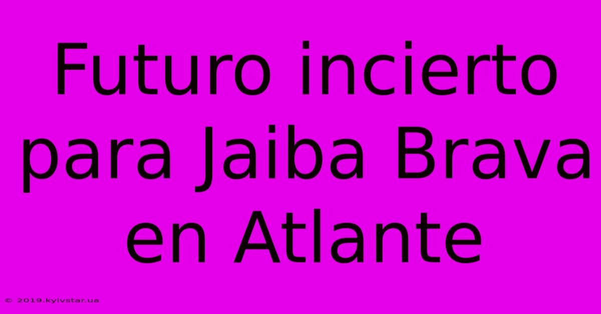 Futuro Incierto Para Jaiba Brava En Atlante 