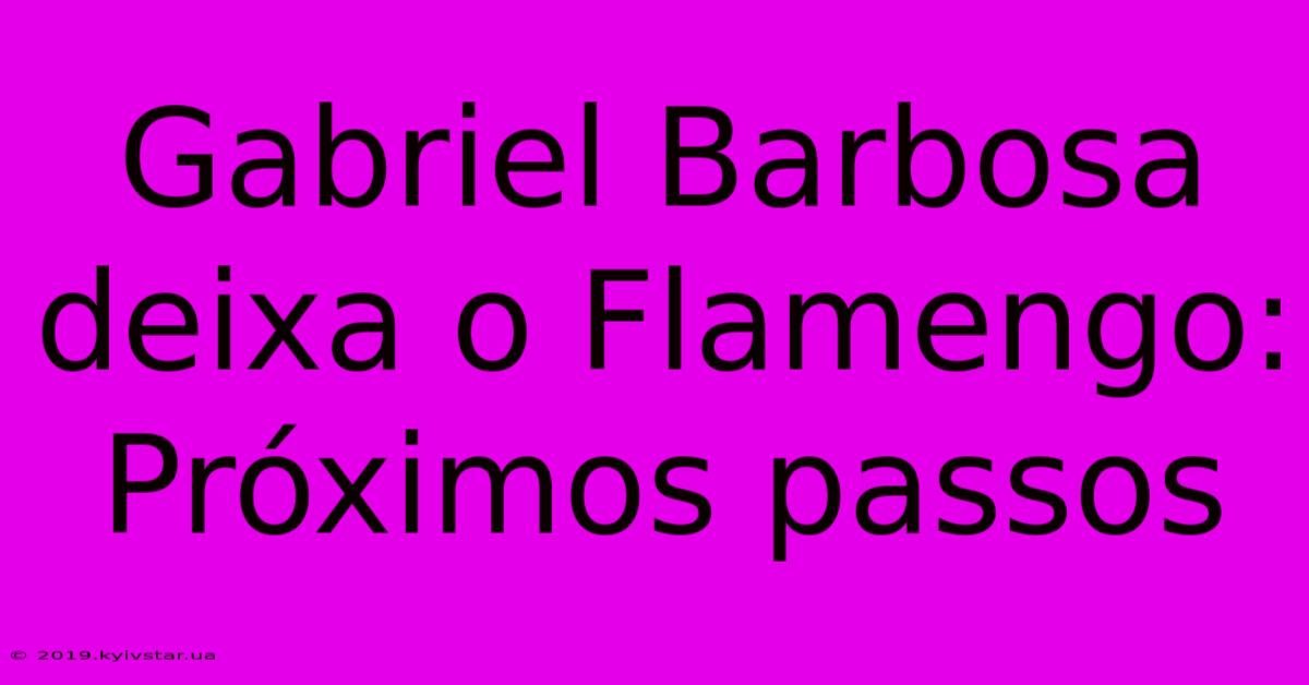 Gabriel Barbosa Deixa O Flamengo: Próximos Passos