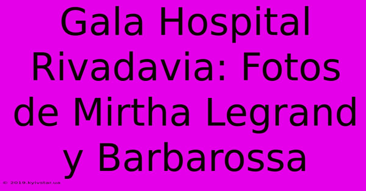 Gala Hospital Rivadavia: Fotos De Mirtha Legrand Y Barbarossa