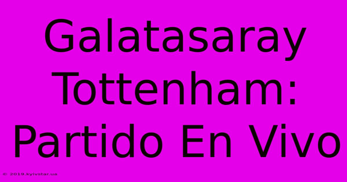 Galatasaray Tottenham: Partido En Vivo