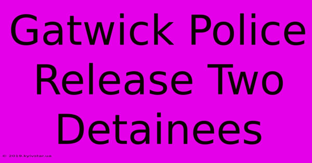 Gatwick Police Release Two Detainees