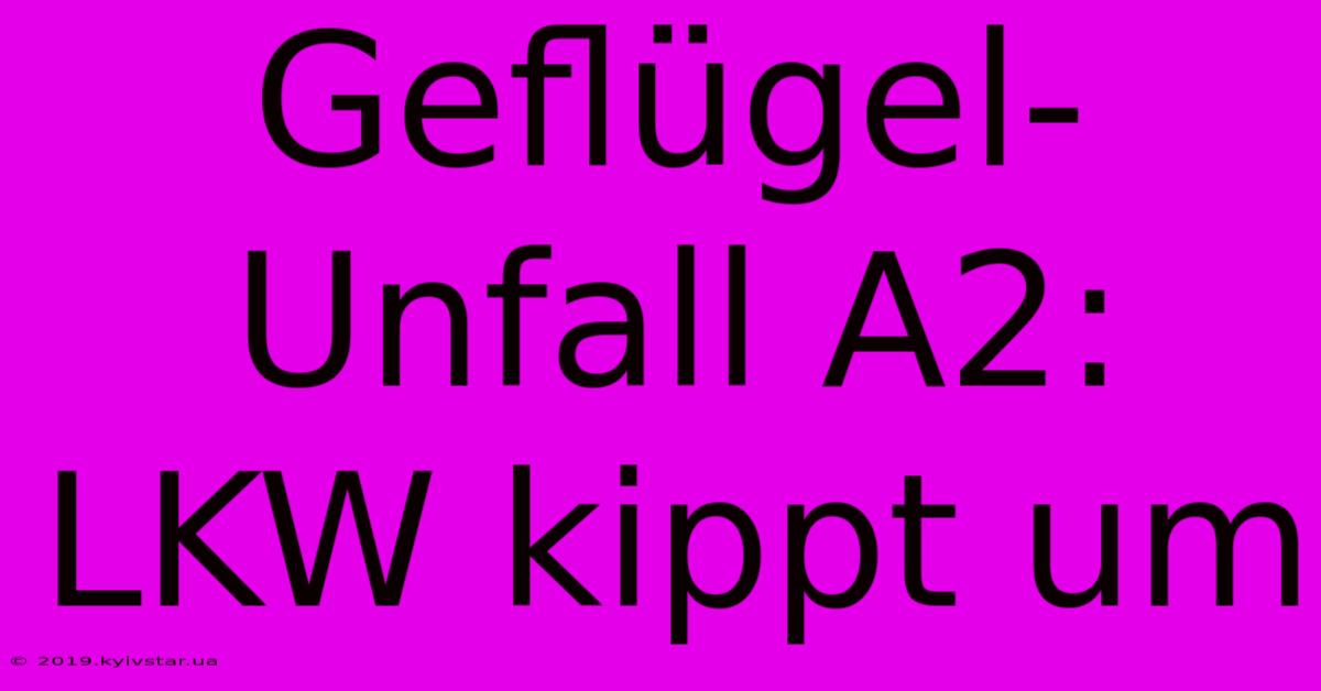 Geflügel-Unfall A2: LKW Kippt Um