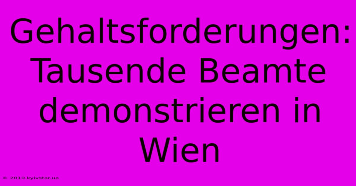 Gehaltsforderungen: Tausende Beamte Demonstrieren In Wien