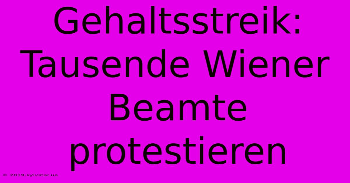 Gehaltsstreik: Tausende Wiener Beamte Protestieren