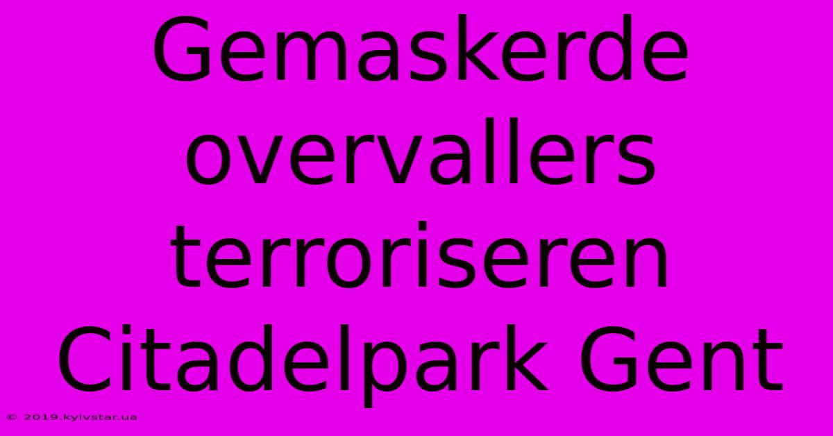 Gemaskerde Overvallers Terroriseren Citadelpark Gent