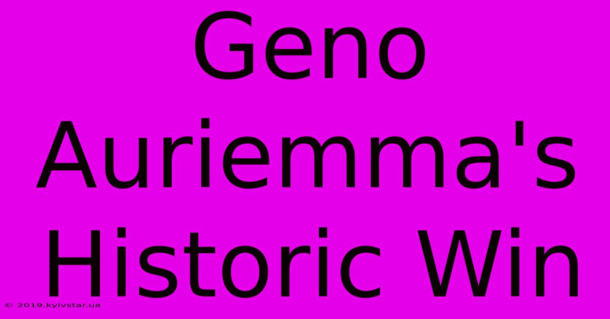 Geno Auriemma's Historic Win