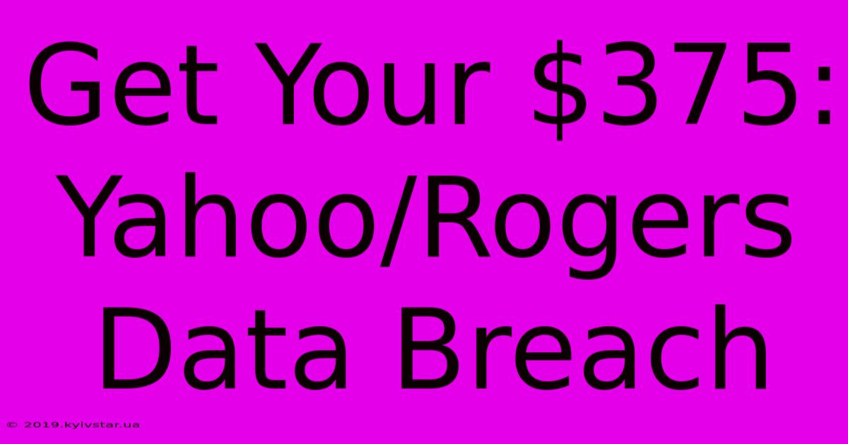 Get Your $375: Yahoo/Rogers Data Breach