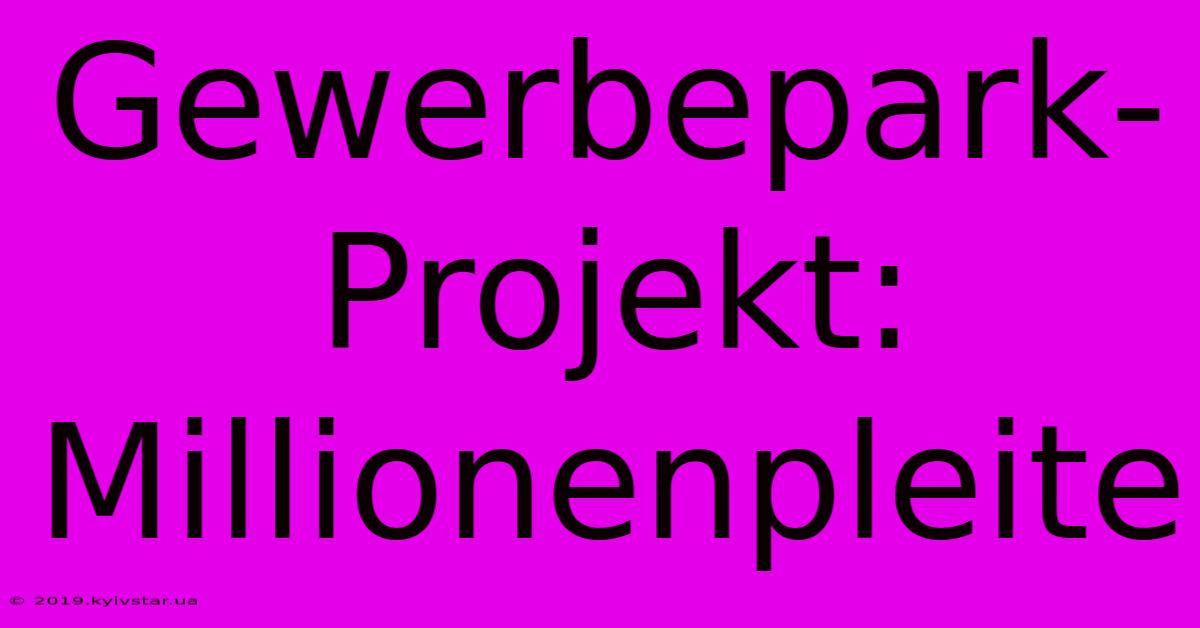 Gewerbepark-Projekt: Millionenpleite