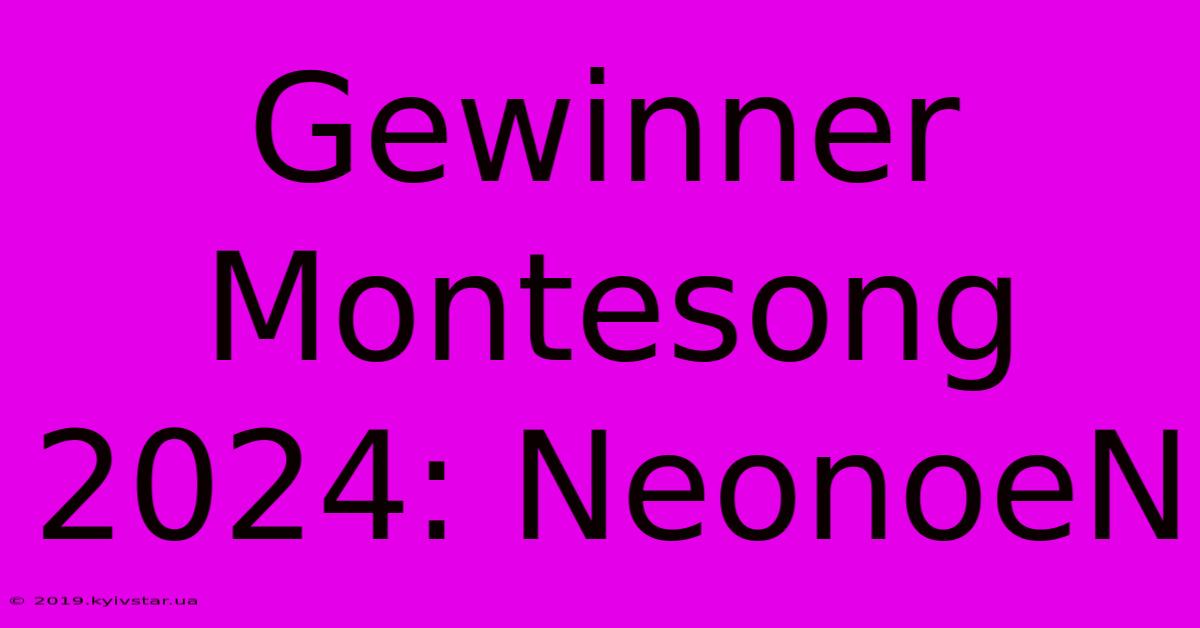 Gewinner Montesong 2024: NeonoeN