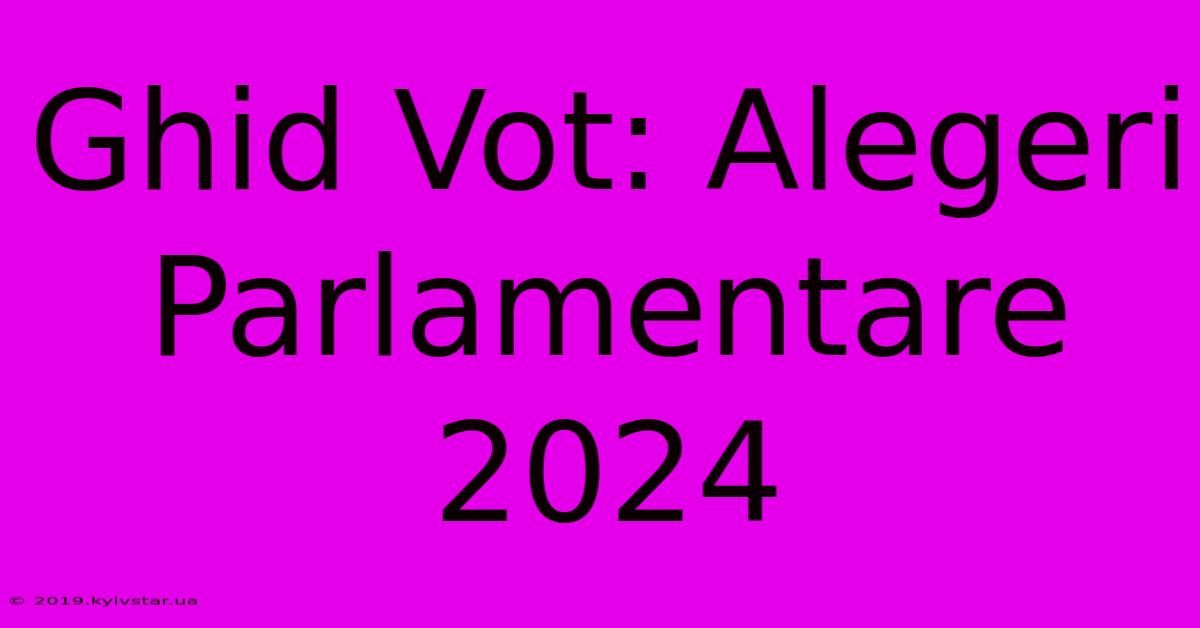 Ghid Vot: Alegeri Parlamentare 2024