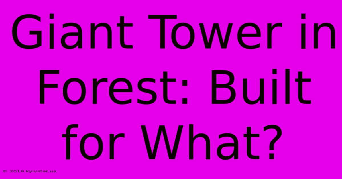 Giant Tower In Forest: Built For What?