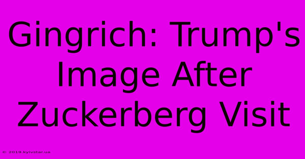 Gingrich: Trump's Image After Zuckerberg Visit