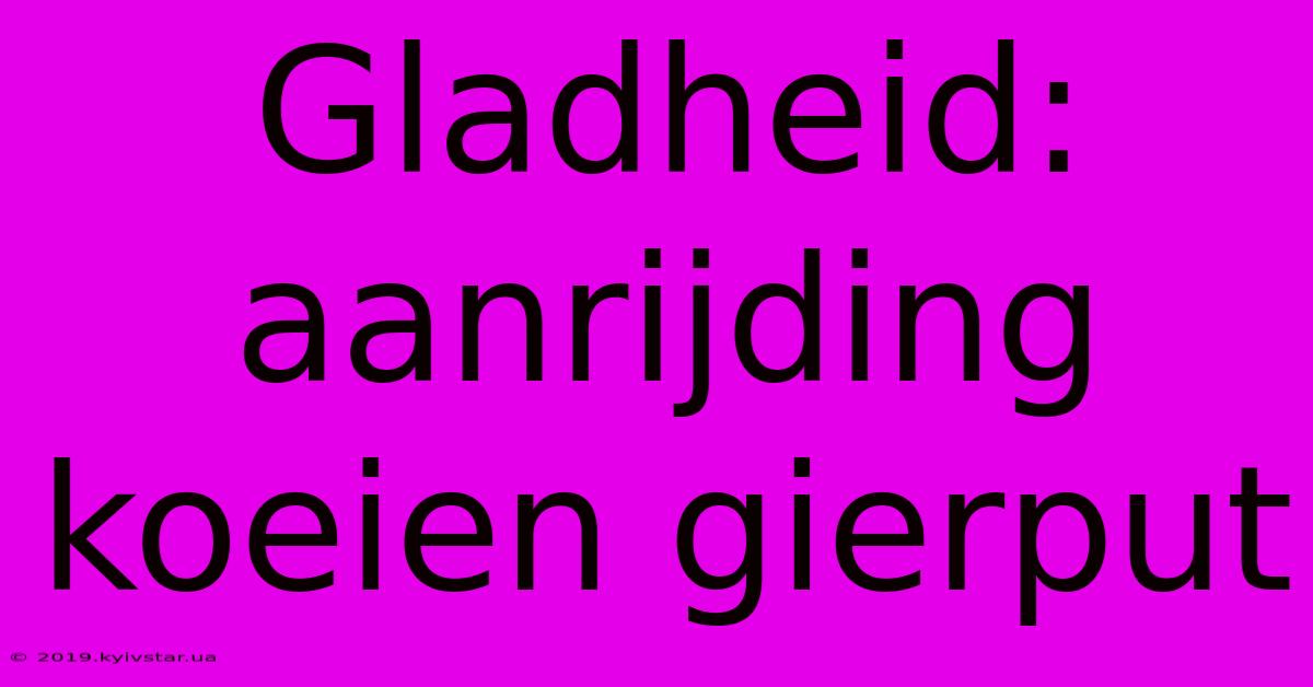 Gladheid: Aanrijding Koeien Gierput