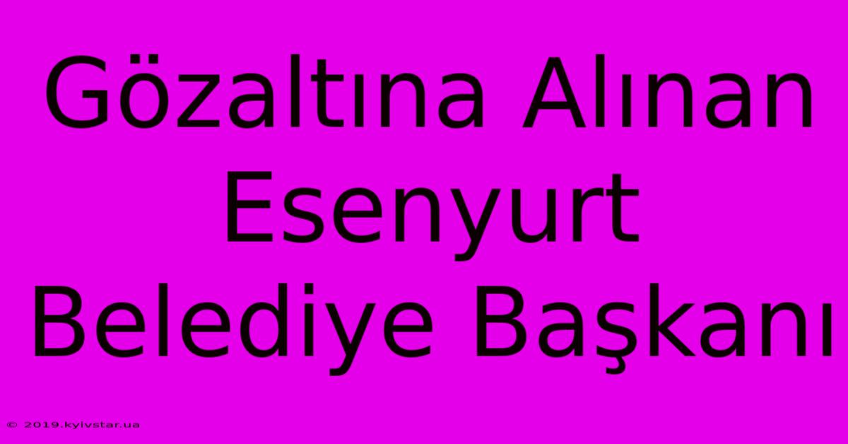 Gözaltına Alınan Esenyurt Belediye Başkanı 