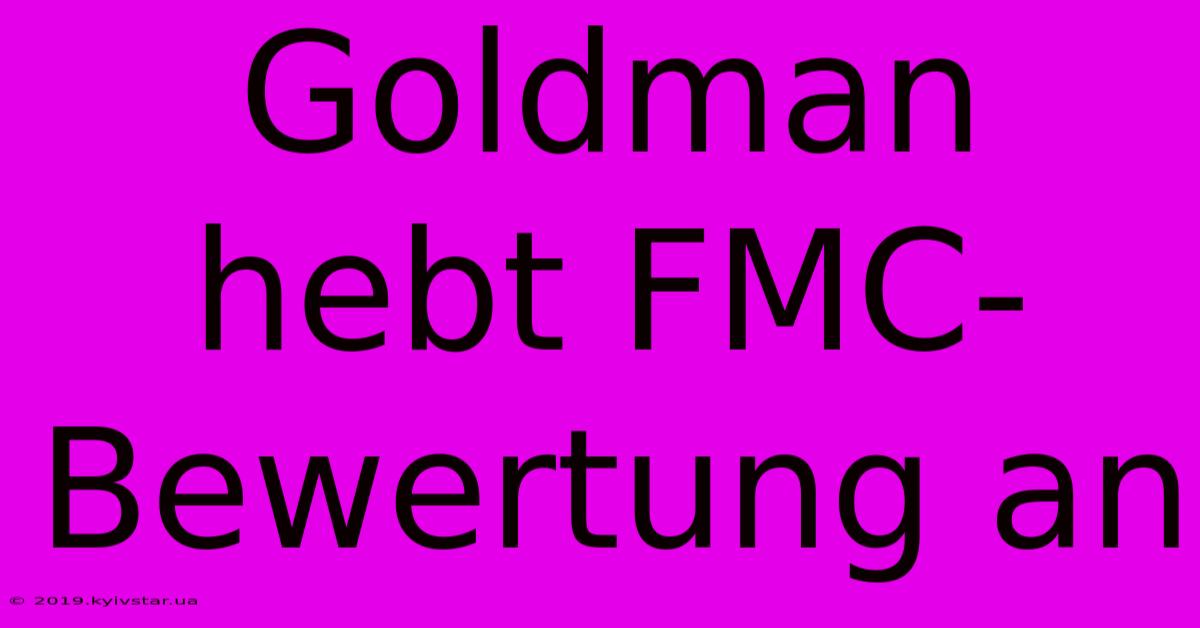 Goldman Hebt FMC-Bewertung An