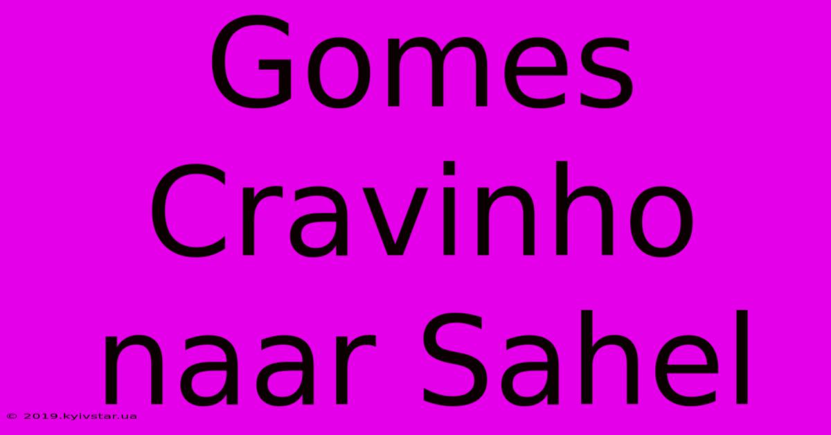 Gomes Cravinho Naar Sahel