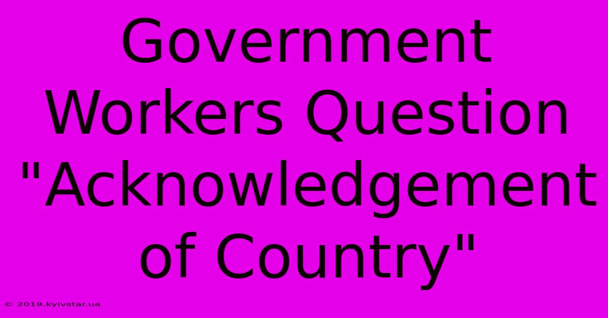 Government Workers Question 