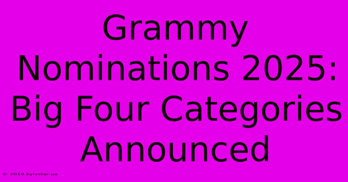 Grammy Nominations 2025: Big Four Categories Announced