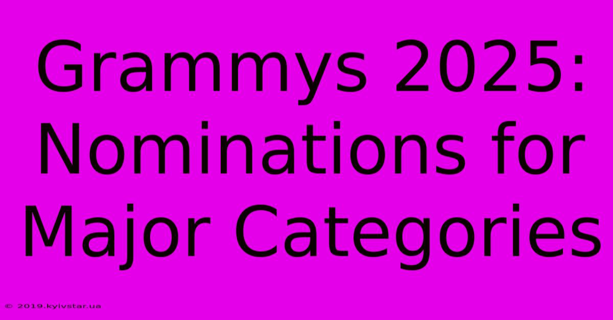 Grammys 2025:  Nominations For Major Categories 